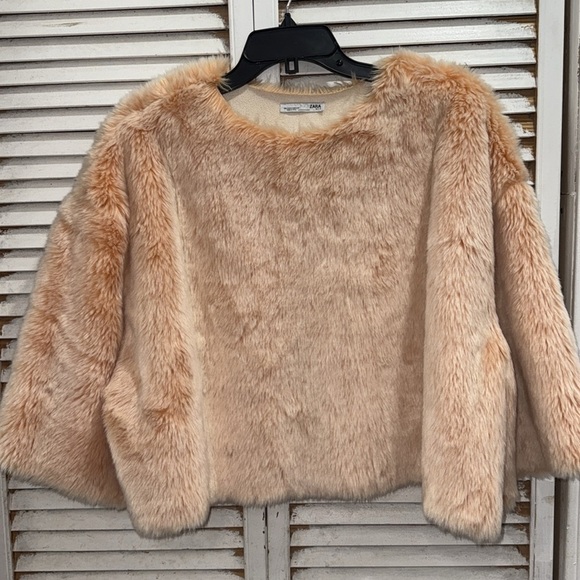Zara Fuzzy Top pink and orange color. Great condition Preowned size small - Picture 1 of 6
